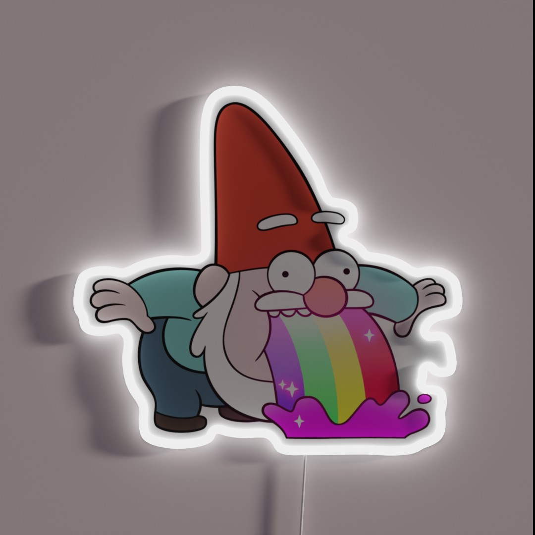 Rainbow Vomiting Gnome RGB Neon Sign Rainbow Vomiting Gnome RGB Neon Sign
