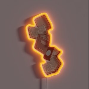 Raining Books RGB Neon Sign