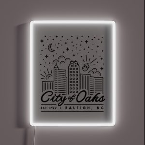 Raleigh City Of Oaks Merchandise RGB Neon Sign
