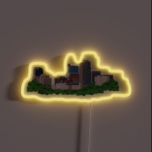 Raleigh City Skyline RGB Neon Sign