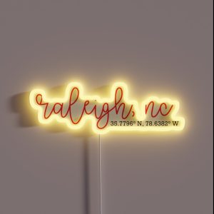 Raleigh Coordinates RGB Neon Sign