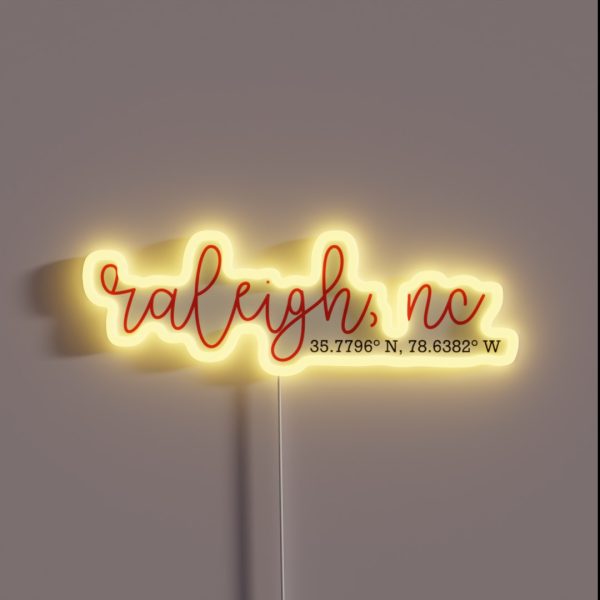Raleigh Coordinates RGB Neon Sign
