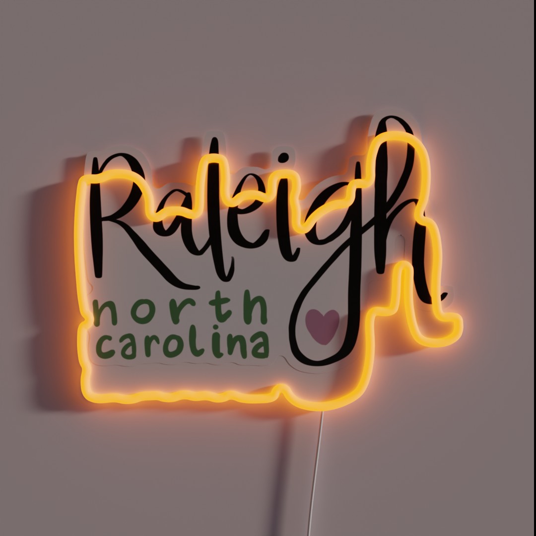 Raleigh N C RGB Neon Sign Raleigh N C RGB Neon Sign