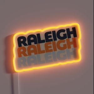 Raleigh NC Retro Stack RGB Neon Sign