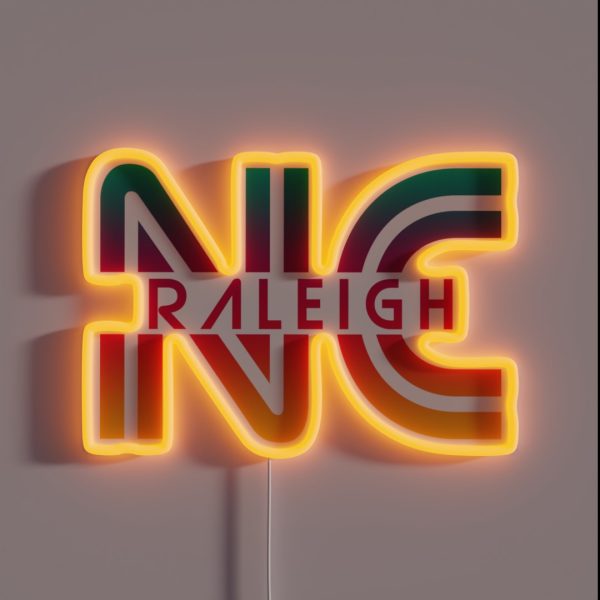 Raleigh NC Souvenirs North Carolina Vintage RGB Neon Sign