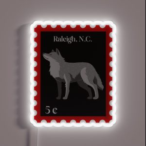 Raleigh NC Stamp RGB Neon Sign