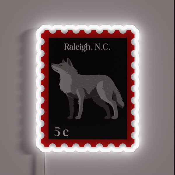 Raleigh NC Stamp RGB Neon Sign