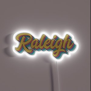 Raleigh Retro Yellow Script RGB Neon Sign