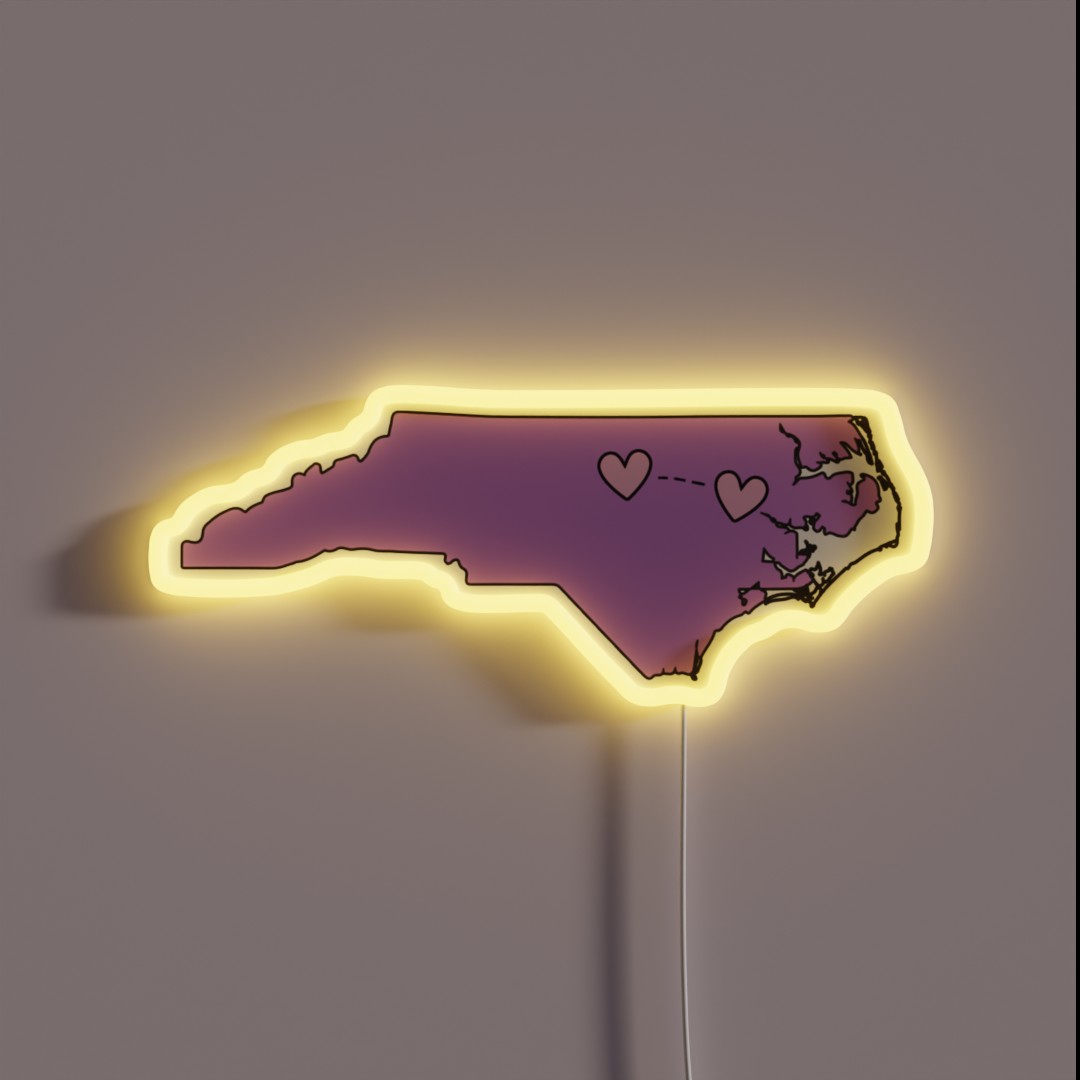 Raleigh To Greenville RGB Neon Sign Raleigh To Greenville RGB Neon Sign