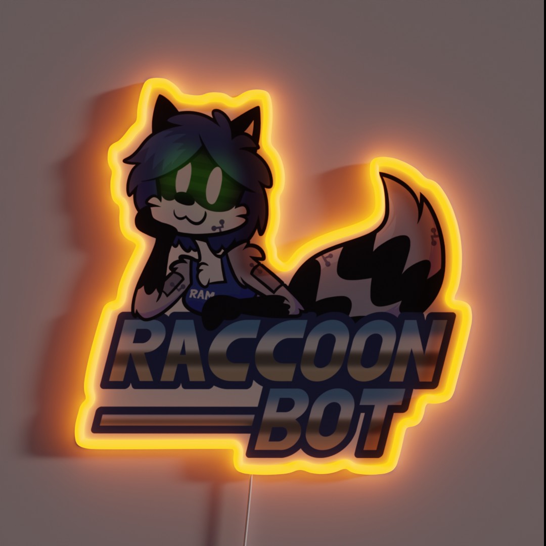 RAM The Raccoon Bot RGB Neon Sign RAM The Raccoon Bot RGB Neon Sign