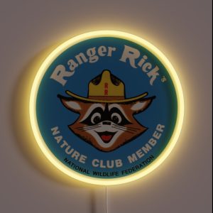 Ranger Rick S Nature Club Vintage Member Badge RGB Neon Sign