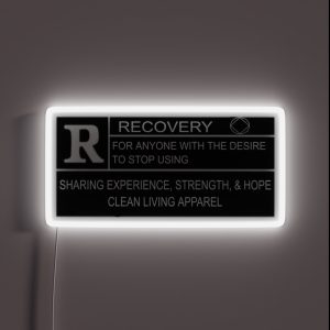 Rated R For Recovery Narcotics Anonymous Gifts NA AA RGB Neon Sign