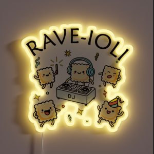 Rave Ioli Rave Pasta Party RGB Neon Sign Rave Ioli Rave Pasta Party RGB Neon Sign