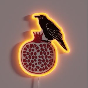 Raven On Pomergranate RGB Neon Sign