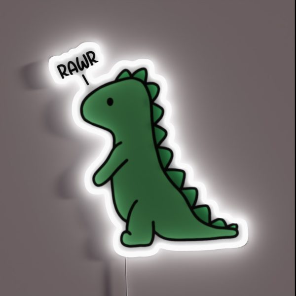 Rawr Dinosaur Small RGB Neon Sign