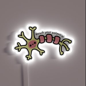 Reach Your Potential Cute Neuron Psychology Design RGB Neon Sign
