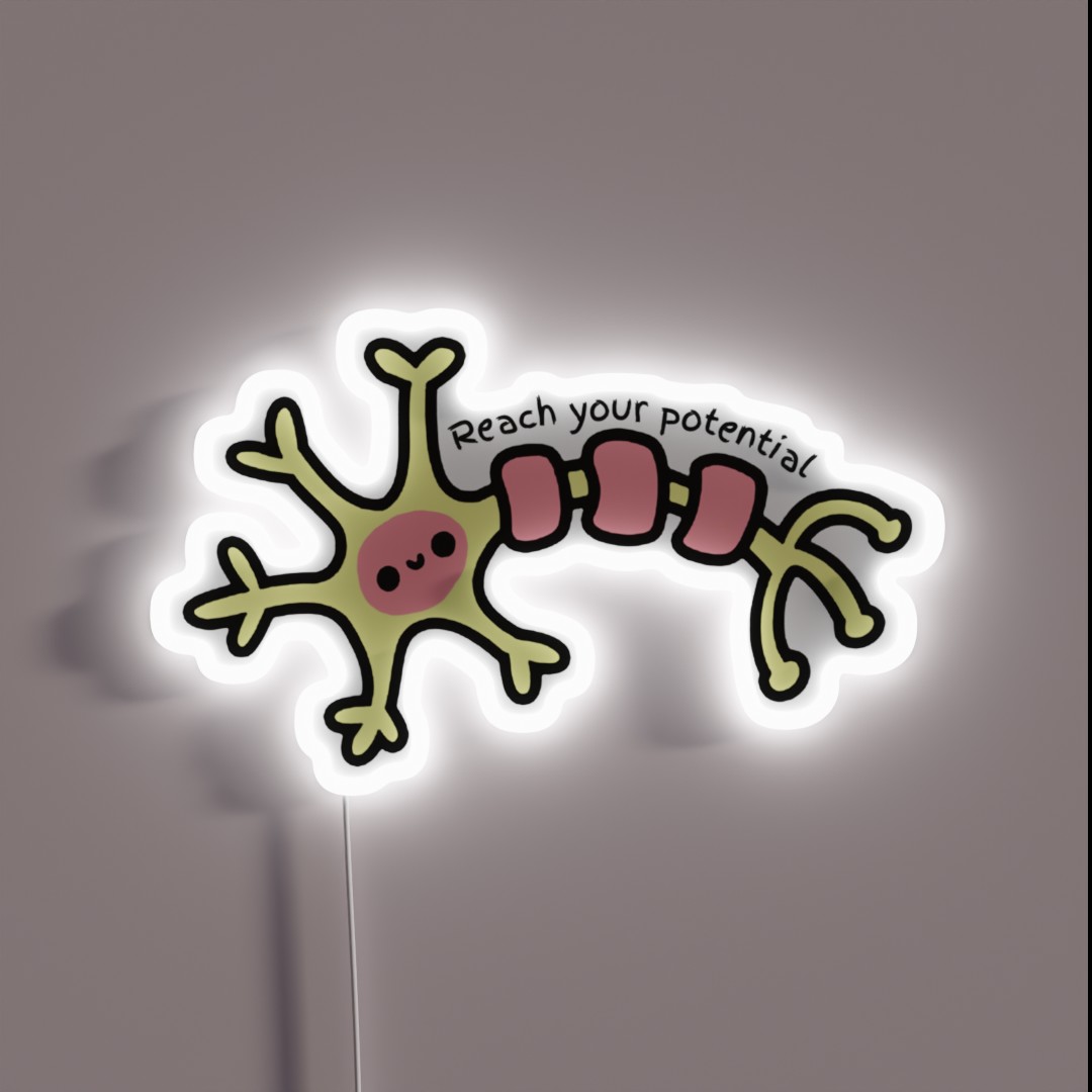Reach Your Potential Cute Neuron Psychology RGB Neon Sign Reach Your Potential Cute Neuron Psychology RGB Neon Sign