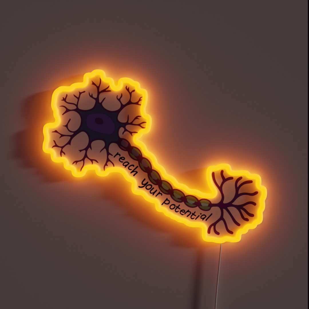 Reach Your Potential Neuron Brain Motivation RGB Neon Sign Reach Your Potential Neuron Brain Motivation RGB Neon Sign