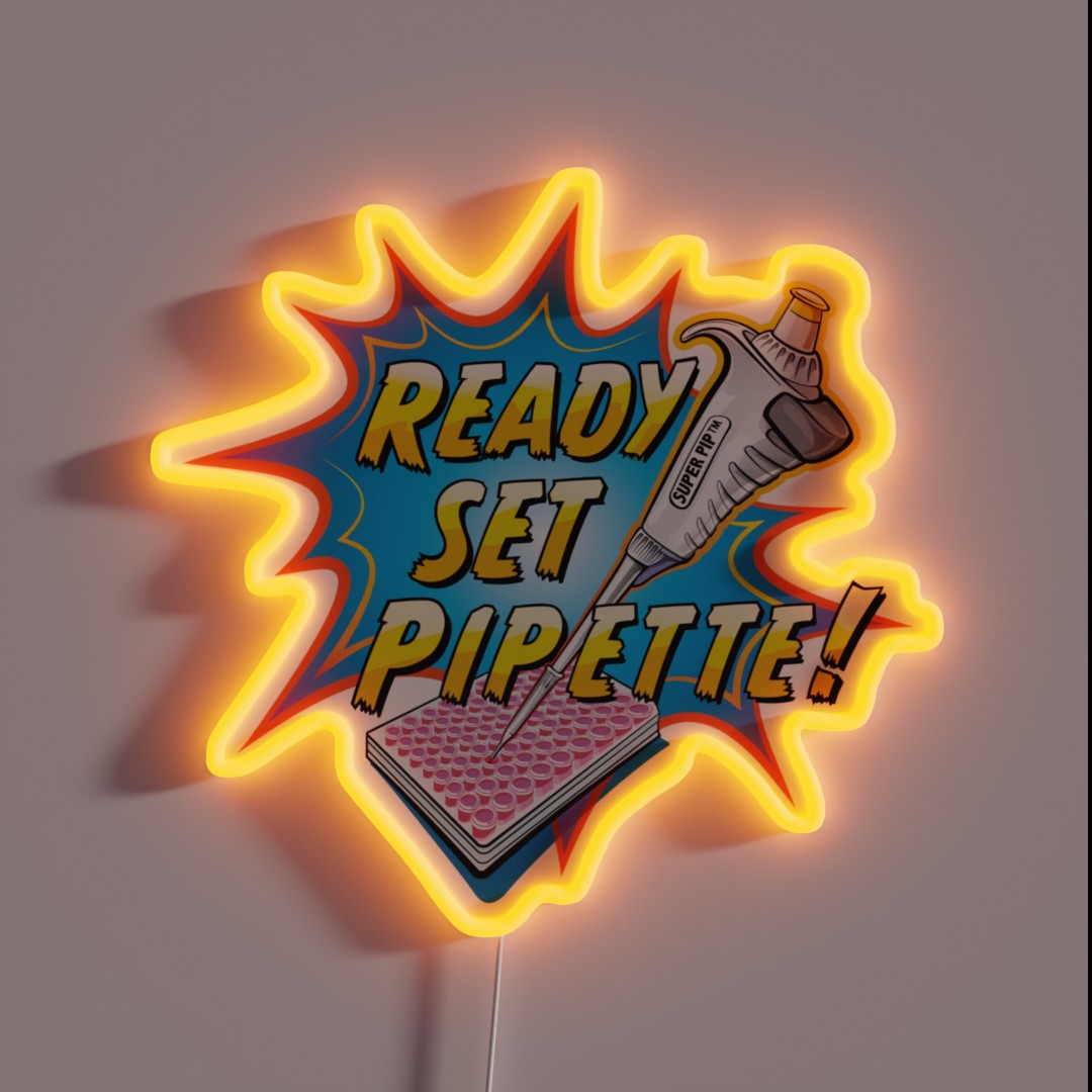 Ready Set Pipette Comic Cartoon Of RGB Neon Sign Ready Set Pipette Comic Cartoon Of RGB Neon Sign