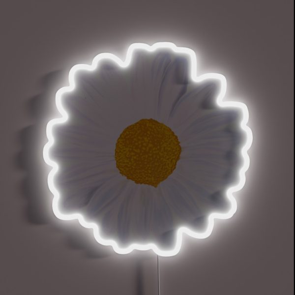 Realistic Daisy Flower RGB Neon Sign