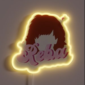Reba Hair Cartoon Portrait RGB Neon Sign