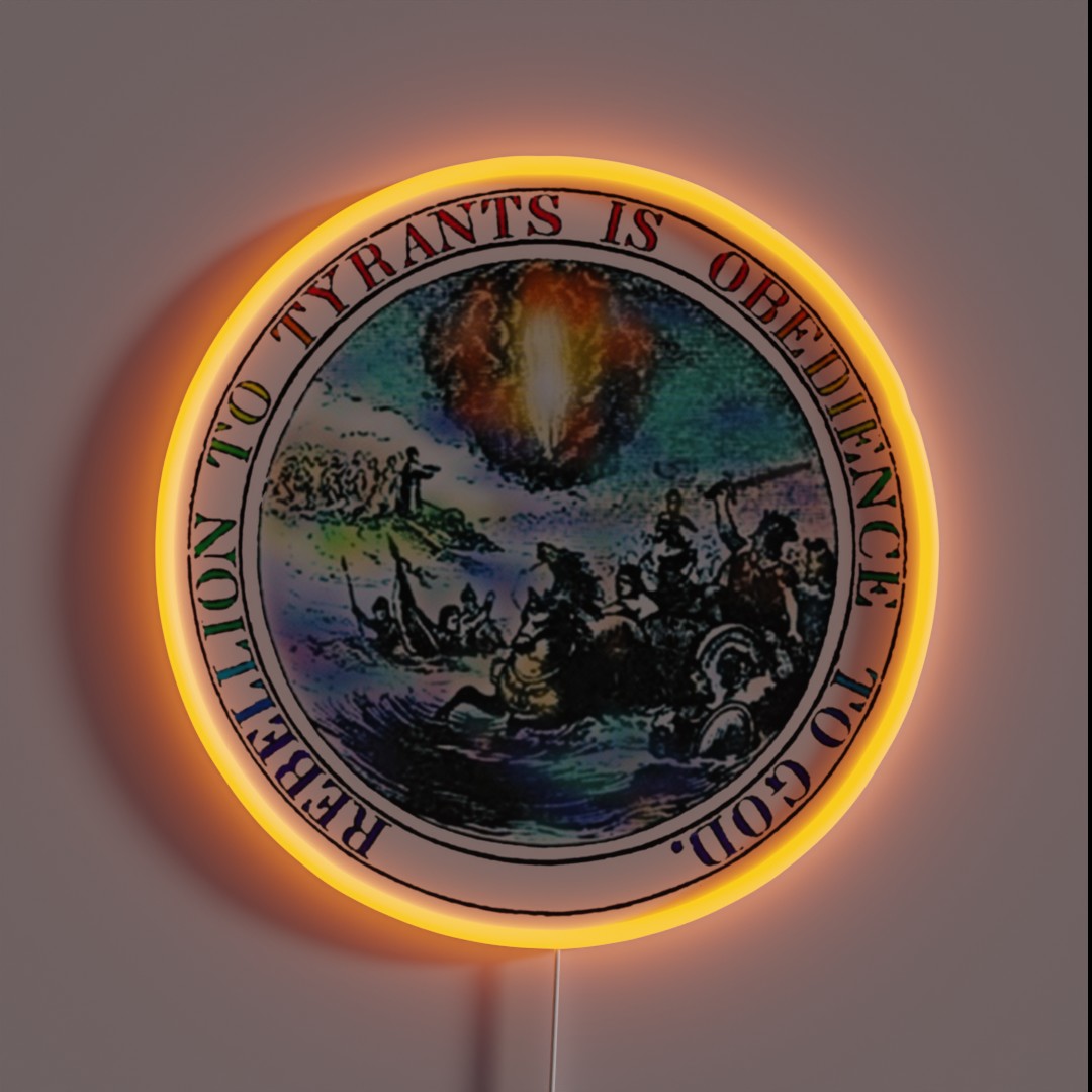 Rebellion To Tyrants Is Obedience To God RGB Neon Sign Rebellion To Tyrants Is Obedience To God RGB Neon Sign