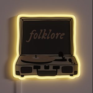 Record Player Folklore RGB Neon Sign