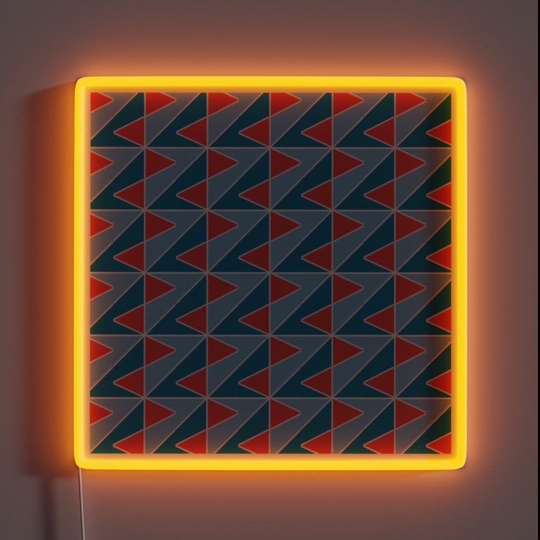 Red And Blue Mid Century Modern Pattern RGB Neon Sign Red And Blue Mid Century Modern Pattern RGB Neon Sign