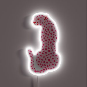 Red And Pink Cheetah Leopard RGB Neon Sign