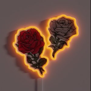 Red And White Roses RGB Neon Sign