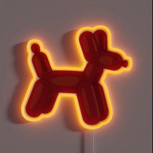 Red Balloon Animal RGB Neon Sign