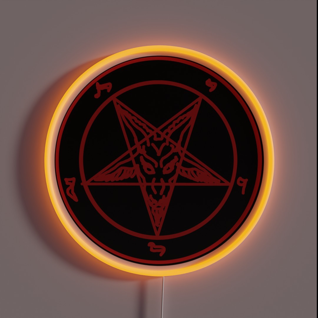Red Baphomet RGB Neon Sign Red Baphomet RGB Neon Sign