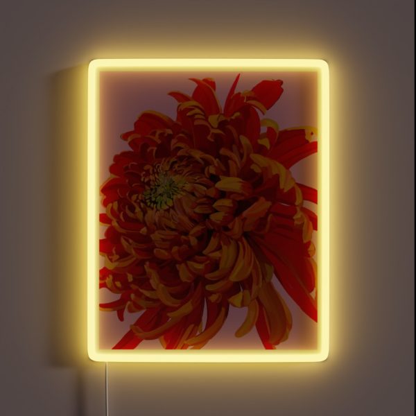 Red Chrysanthemum 2 RGB Neon Sign