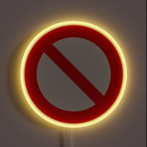 Red Circle With Slash Simple Prohibition Sign RGB Neon Sign