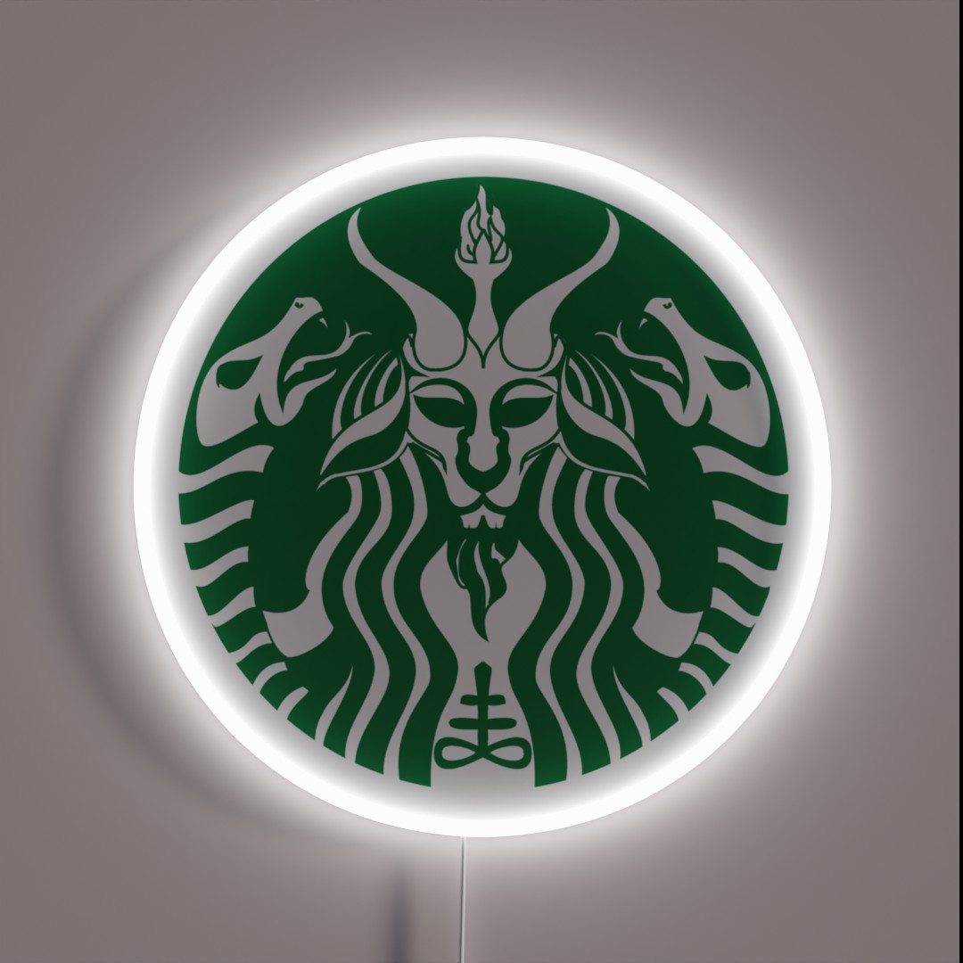 Red Cup Baphomet RGB Neon Sign Red Cup Baphomet RGB Neon Sign