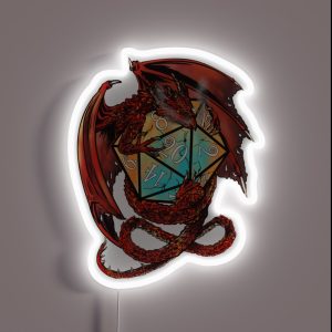 Red Dragon Dice RGB Neon Sign