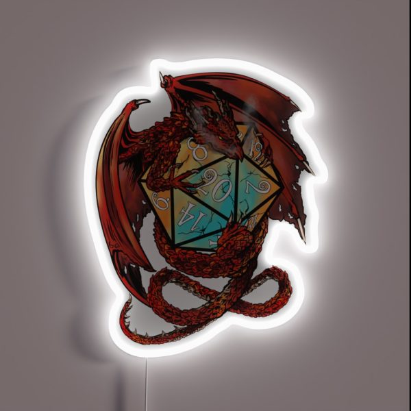 Red Dragon Dice RGB Neon Sign