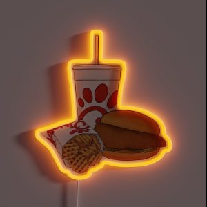 Red Fast Food Trio RGB Neon Sign