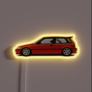 Red Illegal Kanjo Racecar Honda Civic EF RGB Neon Sign