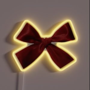 Red Ribbon Bow RGB Neon Sign