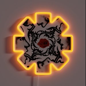 Red Rose On Center Perfect Gift Fan RGB Neon Sign