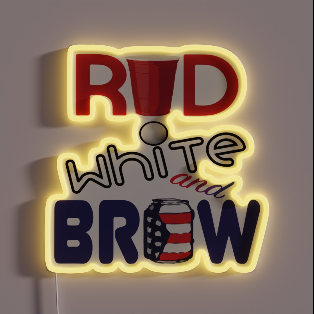 Red White And Brew RGB Neon Sign Red White And Brew RGB Neon Sign