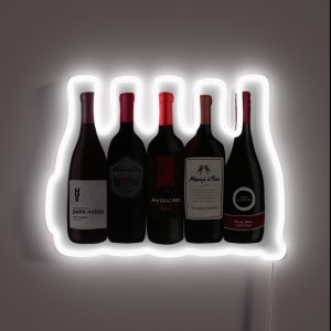 Red Wine Bottles RGB Neon Sign