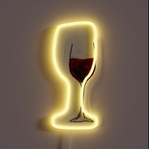 Red Wine Watercolor Illustration RGB Neon Sign