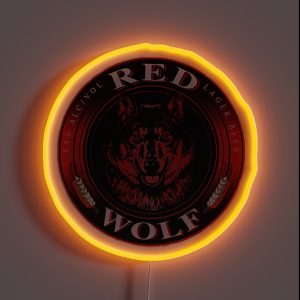 Red Wolf Lager RGB Neon Sign
