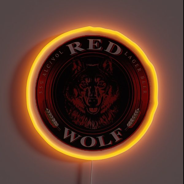 Red Wolf Lager RGB Neon Sign