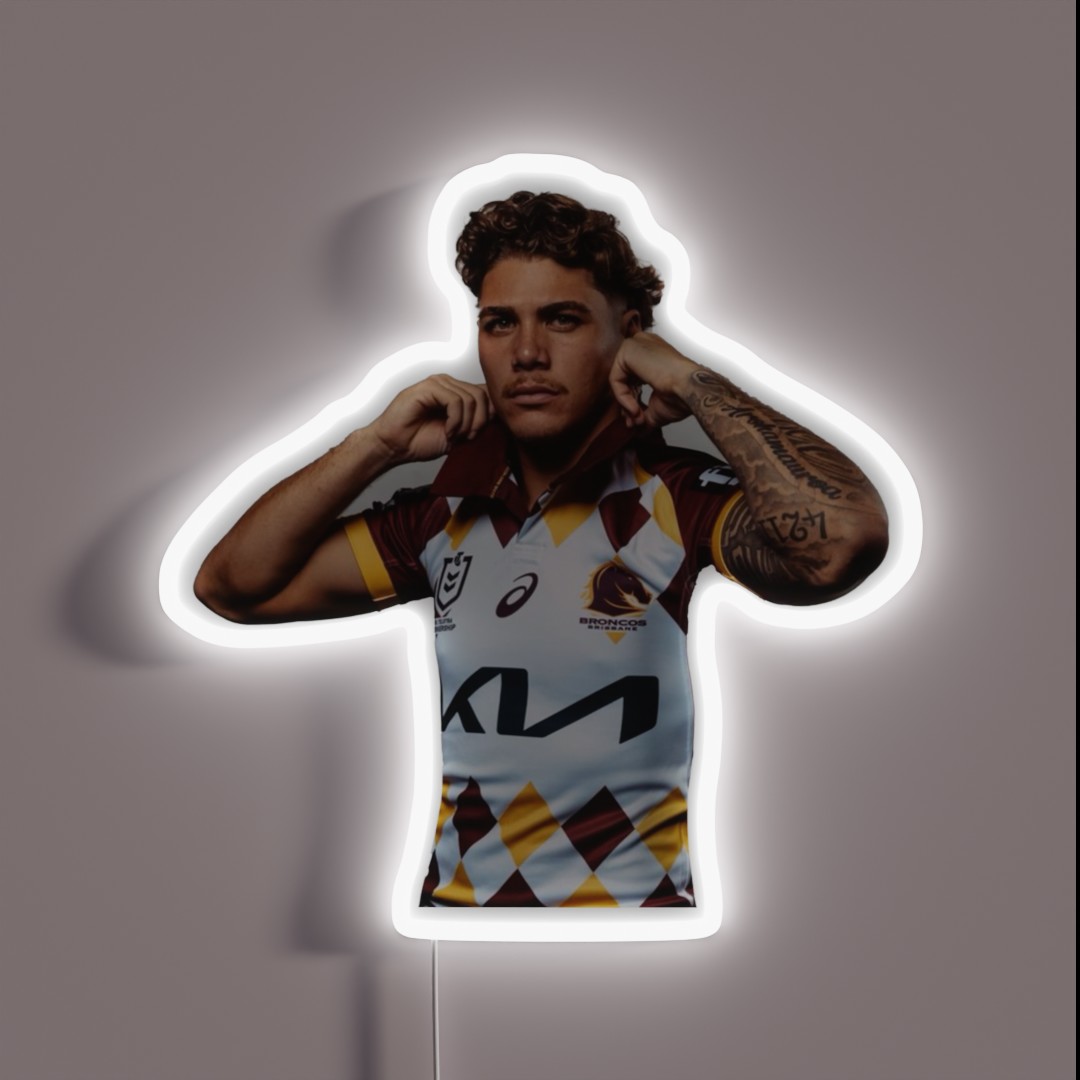 Reece Walsh Broncos Hot Photo Jersey RGB Neon Sign Reece Walsh Broncos Hot Photo Jersey RGB Neon Sign