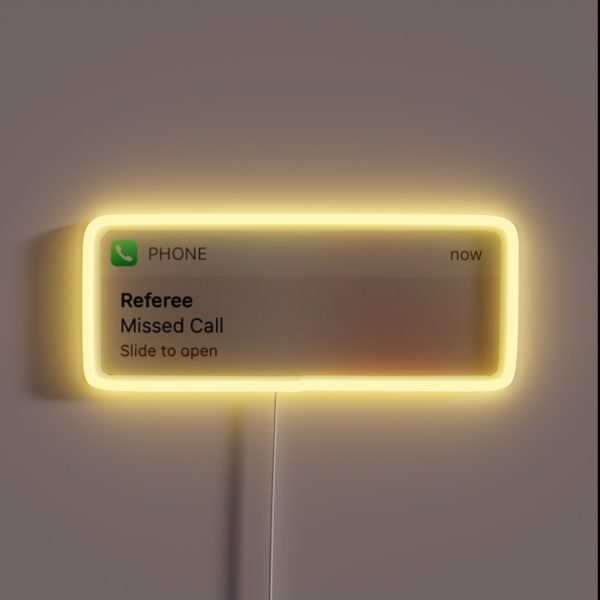 Referee Missed Call Text Funny Sports RGB Neon Sign