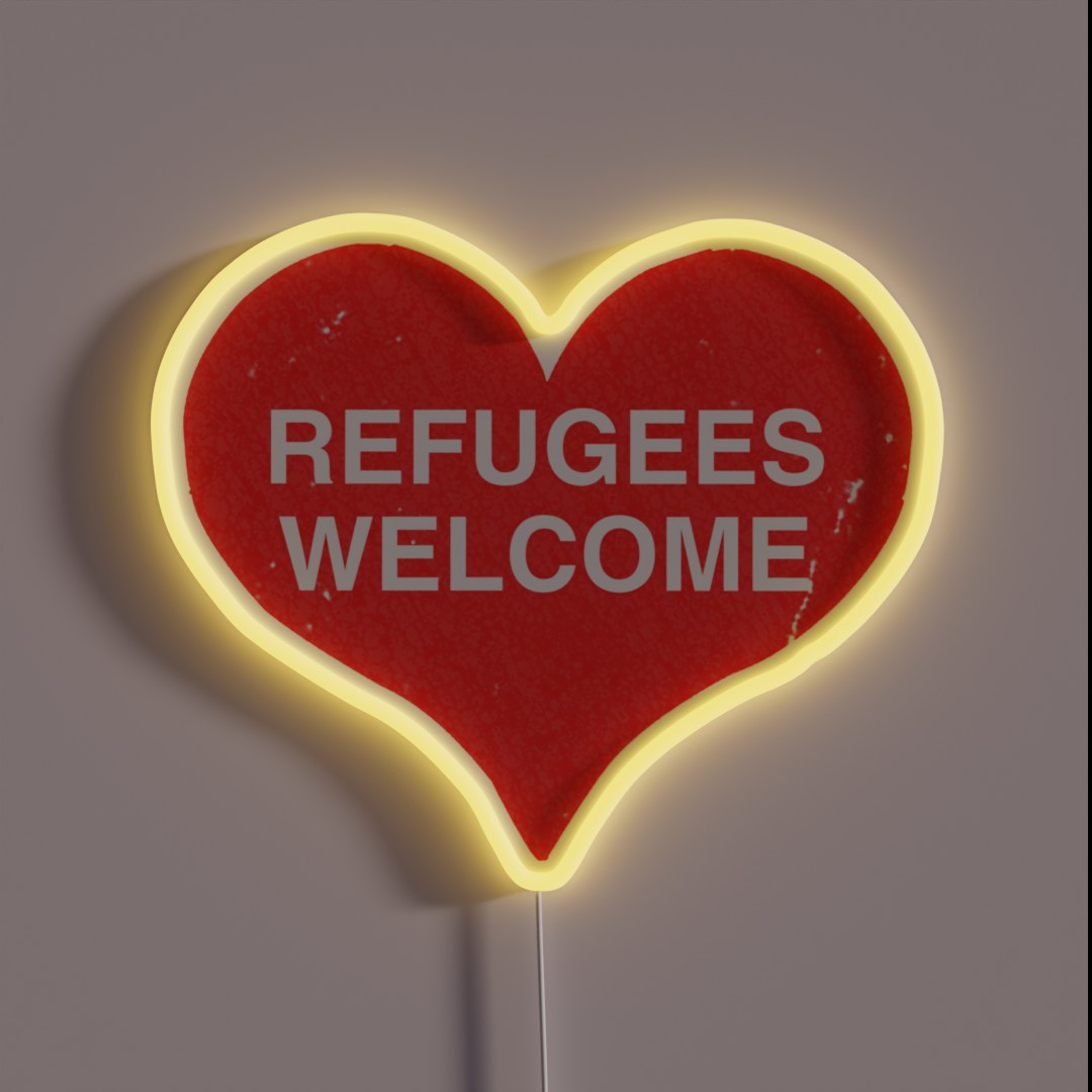 Refugees Welcome RGB Neon Sign Refugees Welcome RGB Neon Sign
