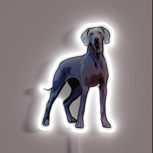 Regal Weimaraner Dog Silver Ghost Colorful Silhouette For Dog Lovers RGB Neon Sign